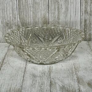 Vintage KIM Pressed Glass Fruit Bowl Made in Indonesia